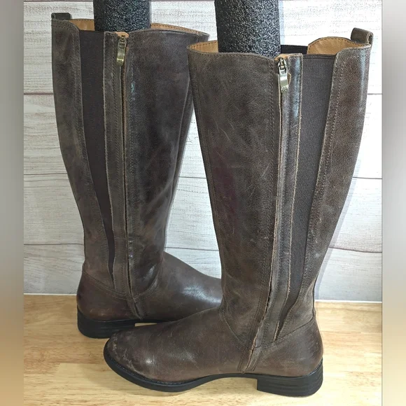 Bussola Trapani Trista Vintage Calf Leather Boots Size 39 - Picture 3 of 11